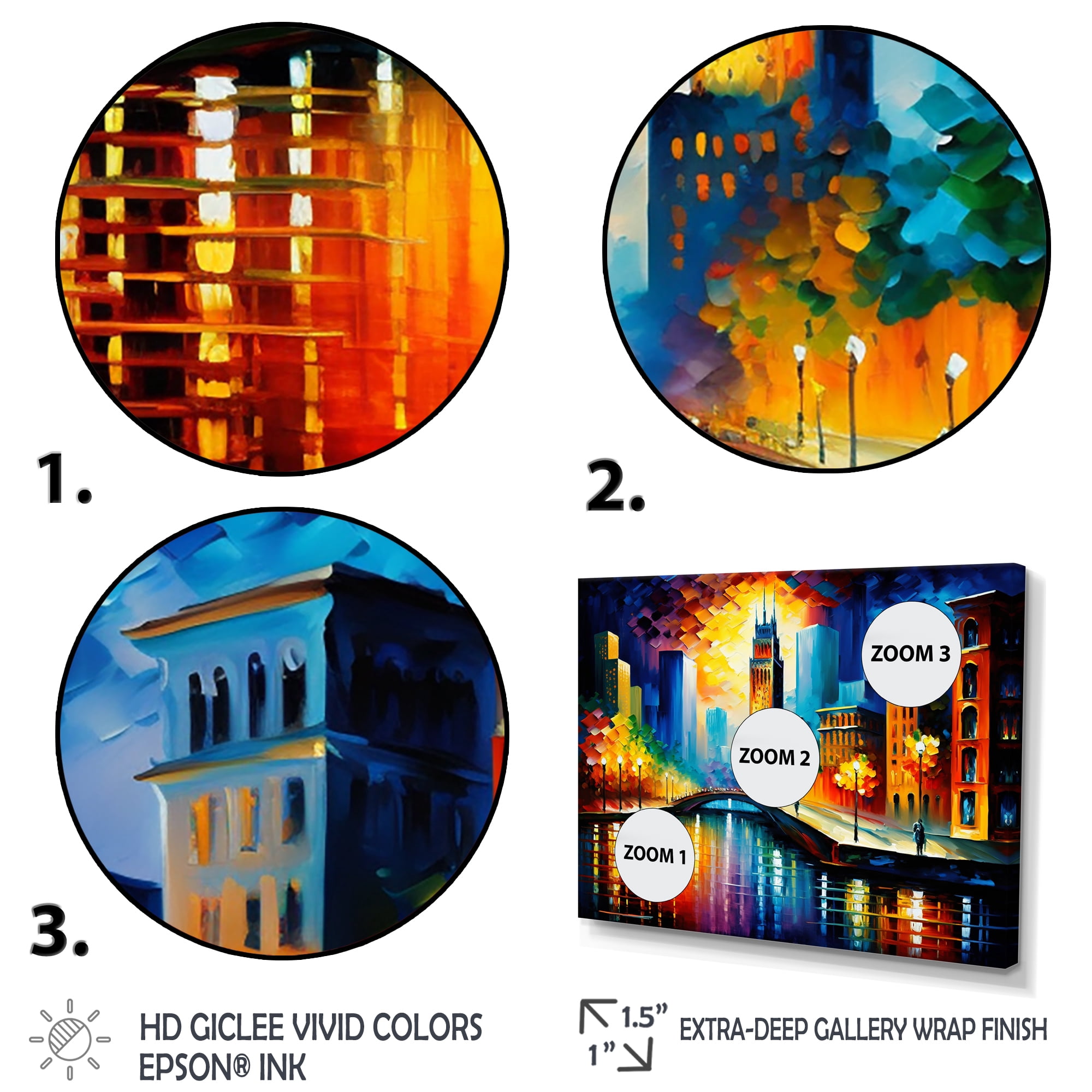 Designart Colorful Chicago Downtown Canvas Wall Art