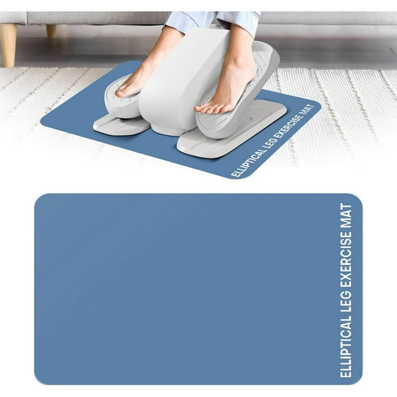 Under Desk Elliptical Mat - Non-Slip Exercise Equipment for Peloton Bike, Small Exercise Mat for Desk Workout Equipment Sky Blue
