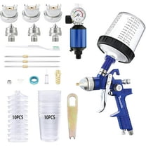 Professional HVLP Spray Gun, 1.4/1.7/2.0mm Nozzle HVLP High Atomization Flow Adjustable Pneumatic Gravity Spray Gun(Blue)