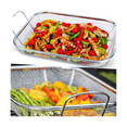thumbnail image 4 of 2 piezas de cestas para freír de acero inoxidable, cesta para freír, sartén antiadherente, cesta para patatas fritas, bandeja para hornear, rejilla para parrilla para el hogar, 4 of 7