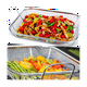 thumbnail image 4 of 2 piezas de cestas para freír de acero inoxidable, cesta para freír, sartén antiadherente, cesta para patatas fritas, bandeja para hornear, rejilla para parrilla para el hogar, 4 of 7