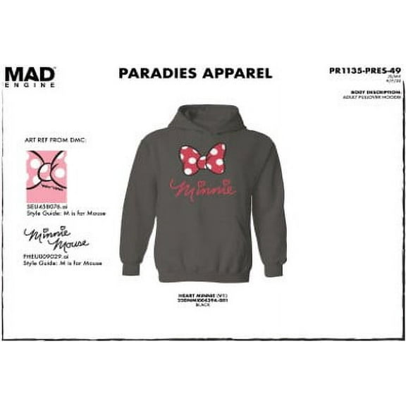 Disney Minnie Mouse Womens Graphic Hoodie, GREY, Size XL