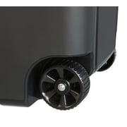 Hyper Tough 45 Gallon Wheeled Heavy Duty Plastic Garbage Can, Attached Lid, Black