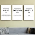 thumbnail image 2 of Black and White Framed Canvas Inspirational Painting Wall Art Grind Hustle Execution Motivational Wall Art Decoration Posters Prints for Living Room Bedroom Office Decor Ready to Hang 12"x16", 2 of 6