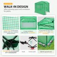 thumbnail image 6 of EAGLE PEAK 8x6 Portable Walk-in Greenhouse with Heater, Pop-up Outdoor Plant Gardening Green House Canopy, Front and Rear Roll-Up Zipper Entry Doors and 2 Large Roll-Up Side Windows, Green, 6 of 7