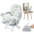 thumbnail image 1 of Folding Baby Booster Seat for Dining Table, Portable Toddler Chair with 4 Adjustable Heights and 3-Point Harness, Travel Booster Seat for Indoor/Outdoor, 1 of 10