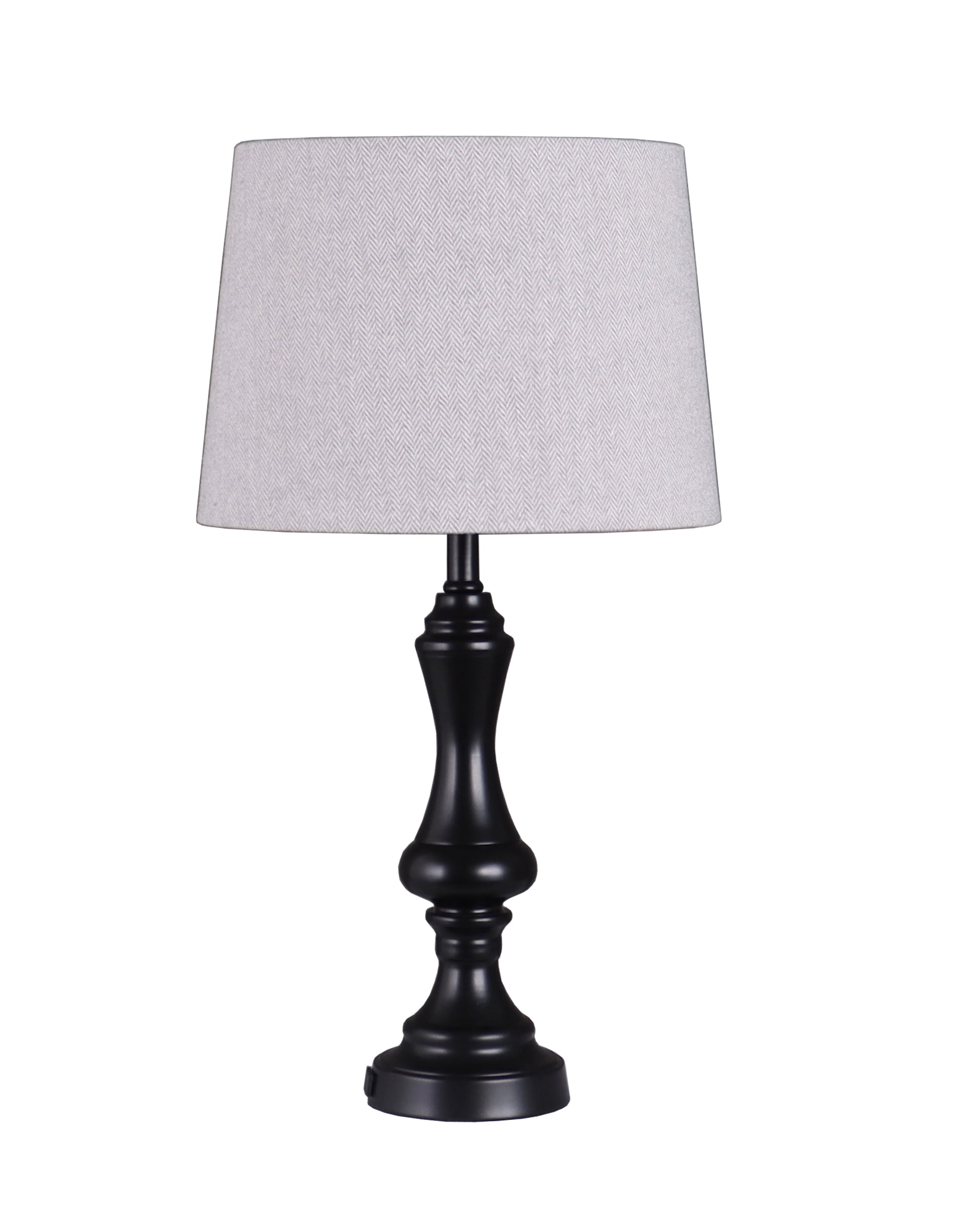 (1 pack) Simplee Adesso Black 18.75" Height Table Lamp Base, AC Outlet, Metal, Transitional Design, Any Room
