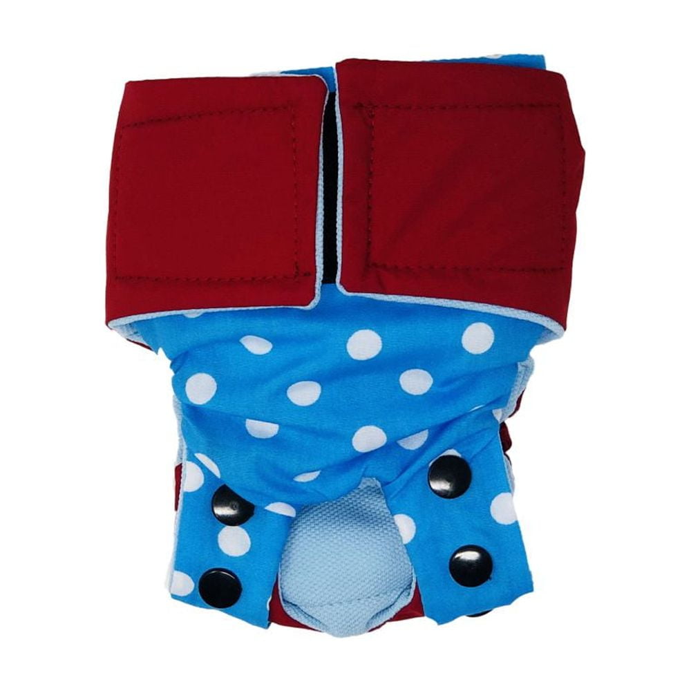 Barkertime Sky Blue Polka Dot Cat Diaper Snappy