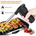 thumbnail image 3 of Secador de pelo con parrilla, ventilador de barbacoa para picnic para acampar al aire libre, secador de pelo con parrilla portátil negro, funciona con pilas, 3 of 4