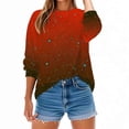 thumbnail image 7 of Hxshgdsn Womens Tops Women's Printed Blouse 2025 Floral Summer Chic Essentials Fall Outfits For&nbsp;Women&nbsp;2025 Orange L, 7 of 7