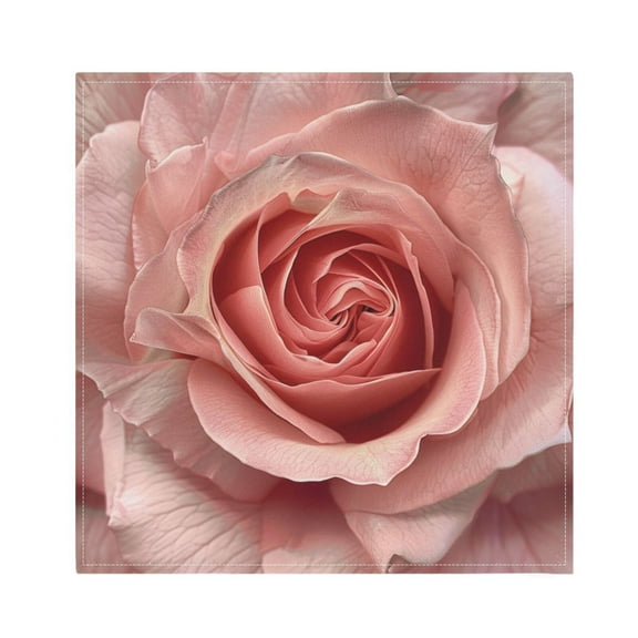 JSTEL Pink Rose Flower Cloth Napkins Set of 4, 20x20 Inch Washable and Reusable Napkin for Decoupage Dinner Party Everyday Use