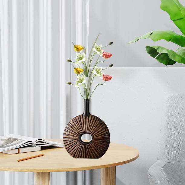 Jarrón moderno, jarrón decorativo para el hogar, accesorio floral, artesanía, jarrón de resina, adorno de mesa para estante de cocina, mesa de sala de 29 x 85 x 36 cm