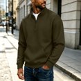 thumbnail image 5 of qafoshin Mens 1/4 Zip Pullover Sweatshirt Fall Winter Stand Collar Long Sleeve Shirts Trendy Casual Solid Color Pullover Tops with Pocket, 5 of 6