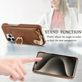 thumbnail image 4 of ELEHOLD for iPhone 12 Mini Luxury Leather Wallet Case with Back Flip Card Slots RFID Blocking Zipper Cash Pocket Stand Function Ring Holder Support Magnetic Car Mount Shockproof Case,brown, 4 of 9