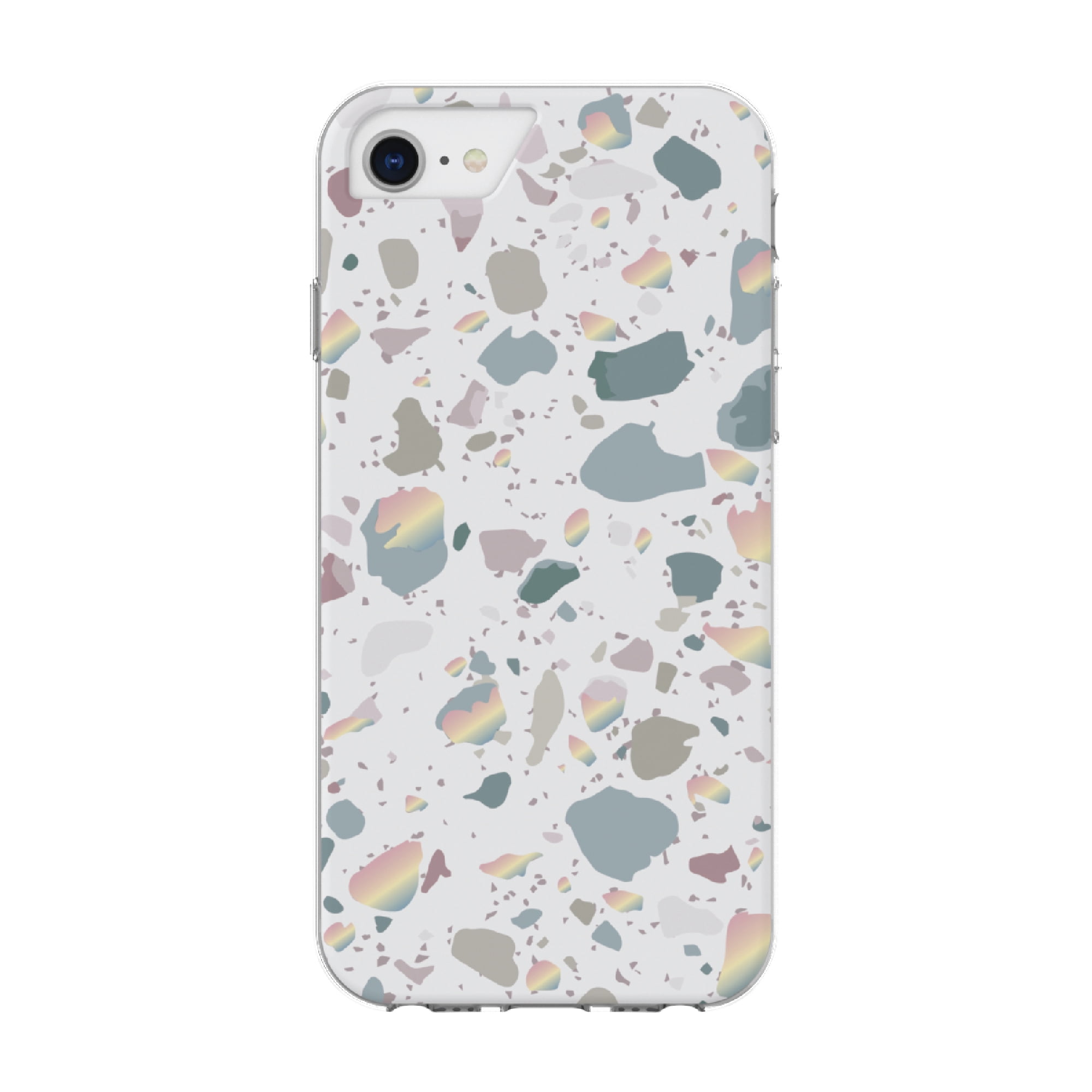 onn. Phone Case for iPhone SE 2022, iPhone SE 2020, iPhone 8, iPhone 7, iPhone 6s, iPhone 6 - White Terrazzo