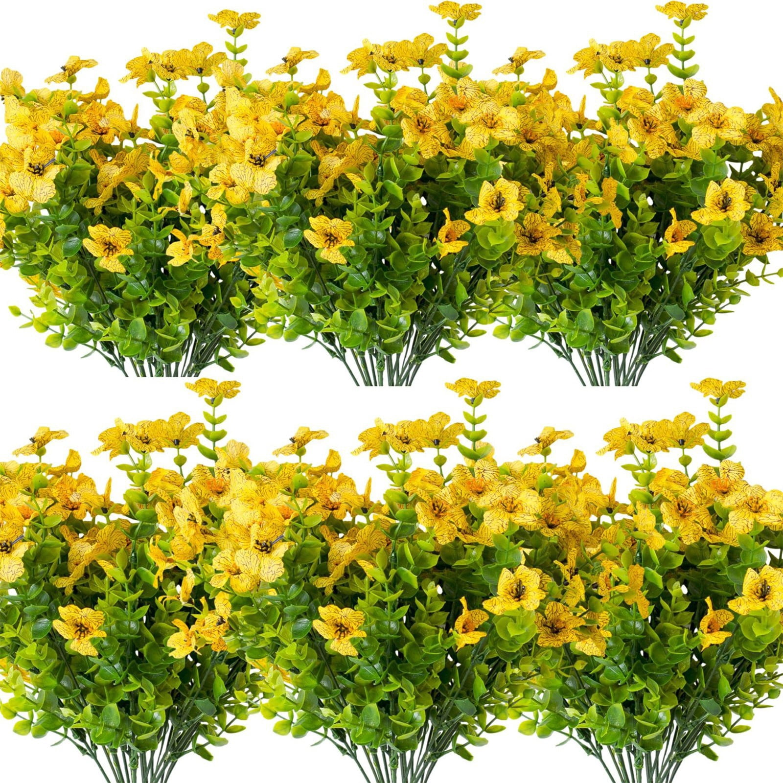 ZTTD Artificial Fake Flowers for Outdoor Spring Decoration, 2 Bundles Faux Silk Colorful Daisies UV Resistant Realistic for Outside Porch Patio Home Yard Garden Planters Pots Window Box