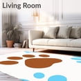 thumbnail image 2 of ODIKA 3'x5' Machine Washable Non-Slip Area Rug, Bear Paw Print Playful Cartoon Character Motif High Traffic Rug with Pad, Brown, 725149, 2 of 8