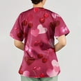 thumbnail image 4 of Valentine's Day Comfortable Scrubs Women's Love Heart V Neck Scrub Top, 4 of 4