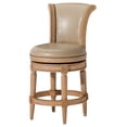thumbnail image 1 of Maven Lane Pullman Counter Stool in Weathered Oak w/ Avanti Bone Vegan Leather, 1 of 6