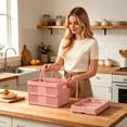 thumbnail image 3 of Foldable Plastic Grocery Basket with Handle, Collapsible Storage Crate for Shopping, Picnic & Home Organization, 3 of 5