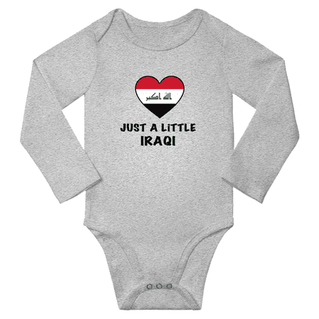 

Just a Little Iraqi Baby Long Sleeve Bodysuit (Gray 12 Months)