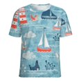 thumbnail image 5 of Nautical Sailing Boats Lighthouse Women's Short Sleeve Tops Casual Blouses T Shirt, 5 of 7