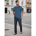 thumbnail image 2 of DARING DIVA Men's Henley Breathable Short Sleeve Button Down T-Shirt S Dark Blue, 2 of 7