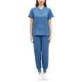 thumbnail image 1 of Conjunto de uniforme exfoliante para mujer, traje lavable a máquina con cuello en V, cintura elástica, ropa de trabajo para enfermera, ropa de trabajo SG, 1 of 6