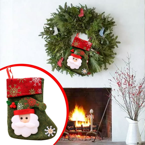 Dvkptbk Christmas Stockings Personalized Christmas Stockings Christmas Candy Bags Cute Christmas Stockings Kids, Fireplace Holiday and House Socks Christmas Holiday Party Decoration on Clearance