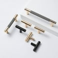 thumbnail image 3 of Guoharda Paquete de 12 manijas moleteadas para gabinetes de 5 pulgadas y 128 mm Tiradores para gabinetes Tiradores de aluminio Tiradores con acabado de oxidación dorado y gris con patrón de diamante d, 3 of 5