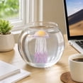 thumbnail image 4 of Floating Silicone Jellyfish Aquarium Ornament, 2.5x4.5in Glow-in-the-Dark Transparent Artificial Jelly Fish Decor for Fish Tank, 4 of 7