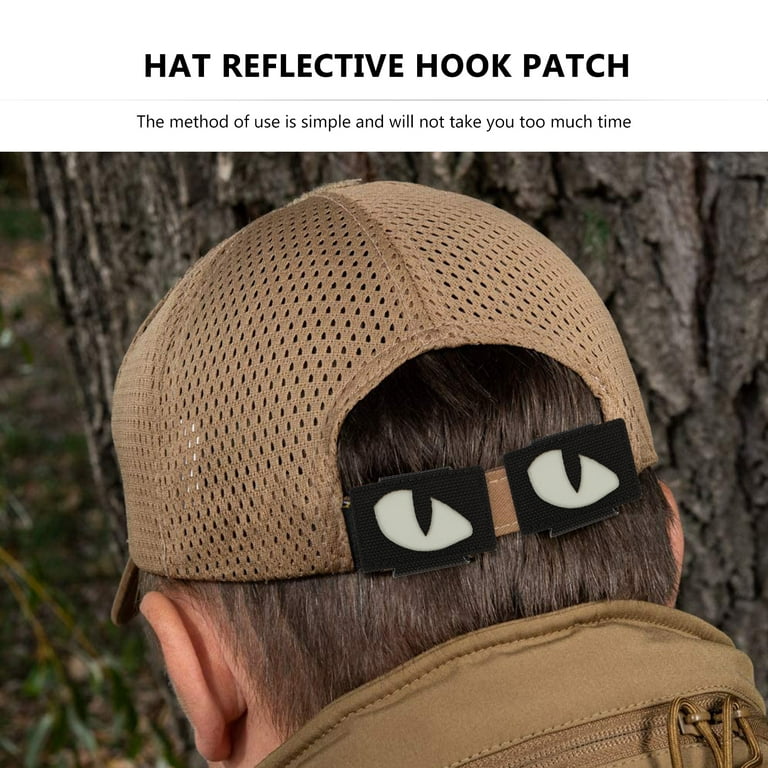 4 Pcs Cat Eye Backpack Hats Patch for Hat Clothes Reflective Patch Sewing  Hat Reflective Hook Patch Girl Child 