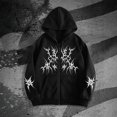 thumbnail image 2 of Unisex Y2K Zip Up Hoodie Oversized Gothic Punk Hooded Sweatshirt Casual Baggy Hooded Jacket Emo Alternative Clothes, 2 of 4