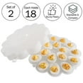 Classic Cuisine Set of 2 Deviled Egg Containers with Lid Food Storage Holds 36 Eggs