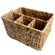 thumbnail image 1 of Cesta tejida de jacinto de agua, cesta organizadora de escritorio dividida, cesta para guardar cubiertos con múltiples compartimentos, 1 of 7