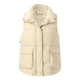 thumbnail image 4 of Yigetop Womens Vest Down Jacket Vest Women 2022 New Women's White Duck Down Jacket Down Vest Coat Puffer Vests for Women 2024 Trendy Beige One Size, 4 of 8