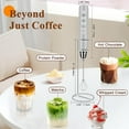 thumbnail image 2 of Milk Frother Handheld Rechargeable with Stand, Frother Wand Drink Mixer Electric Whisk for Coffee, Detachable With 3 Stainless Whisks, Hand Mixer for Lattes, Cappuccino, Matcha, Egg, Silver, 2 of 13