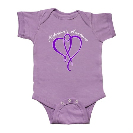 

Inktastic Alzheimer s Awareness Purple Ribbon Heart Gift Baby Boy or Baby Girl Bodysuit