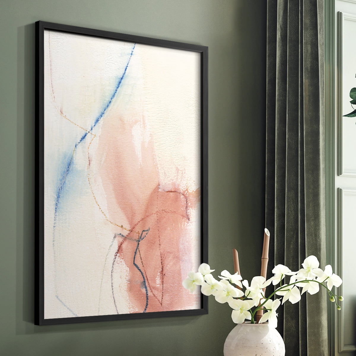 Barxan II Framed Print in Black Solid Wood Framed Print No Nail Hanging