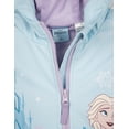 thumbnail image 3 of Disney Frozen Toddler Girls' Hooded Rainwear Jacket with Water-Resistant Shell Light Blue and Purple Elsa, 3 of 4