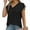 Black, variant on Women's Cap Short Sleeve Tops Drawstrings Summer Trendy 2024 V Neck T Shirts Fashion Tank Tops Casual Tee Tunic Blouse