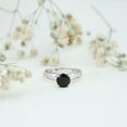 thumbnail image 5 of Rosec Jewels Natural Black Onyx Solitaire Ring for Women - 8 mm - December Birthstone Ring - AAA Quality - with Jewelry Box, 18K White Gold, US 4.00, 5 of 8