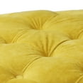 thumbnail image 6 of Velvet Upholstered Ottoman,Exquisite Small End Table, Soft Foot Stool,Button Tufted Footstool Bed Ottoman for Living Room, Home Office, Yellow, 6 of 8