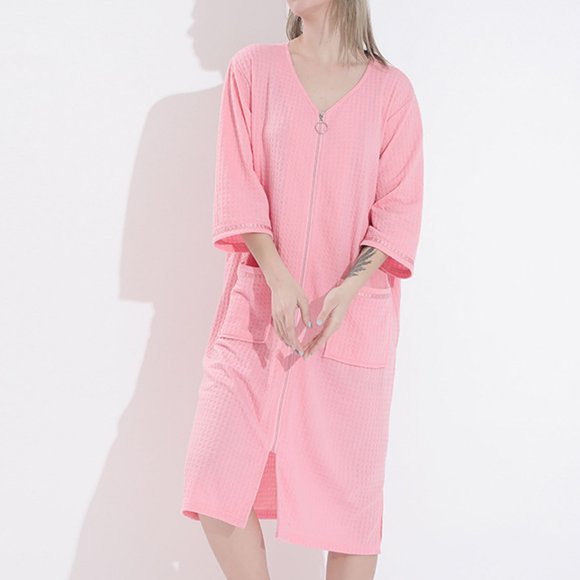 LSLJS Robes for Women Knit Bathrobe Soft Lightweight Knee Length Loungewear Long Bathrobe Lightweight Night-robe, Robes Gifts for Women