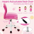 thumbnail image 4 of GLACER  Desk Chair, Armless Study Chair with Adjustable Height & Swivel, Low Back, Ergonomic Rolling Office Chair Computer Chair for Teens, Children (Rose), 4 of 18