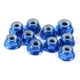 thumbnail image 1 of Tuercas de aluminio autoblocantes con inserto de nailon M4, 10 Uds., tuerca de bloqueo hexagonal, color azul real, 1 of 1