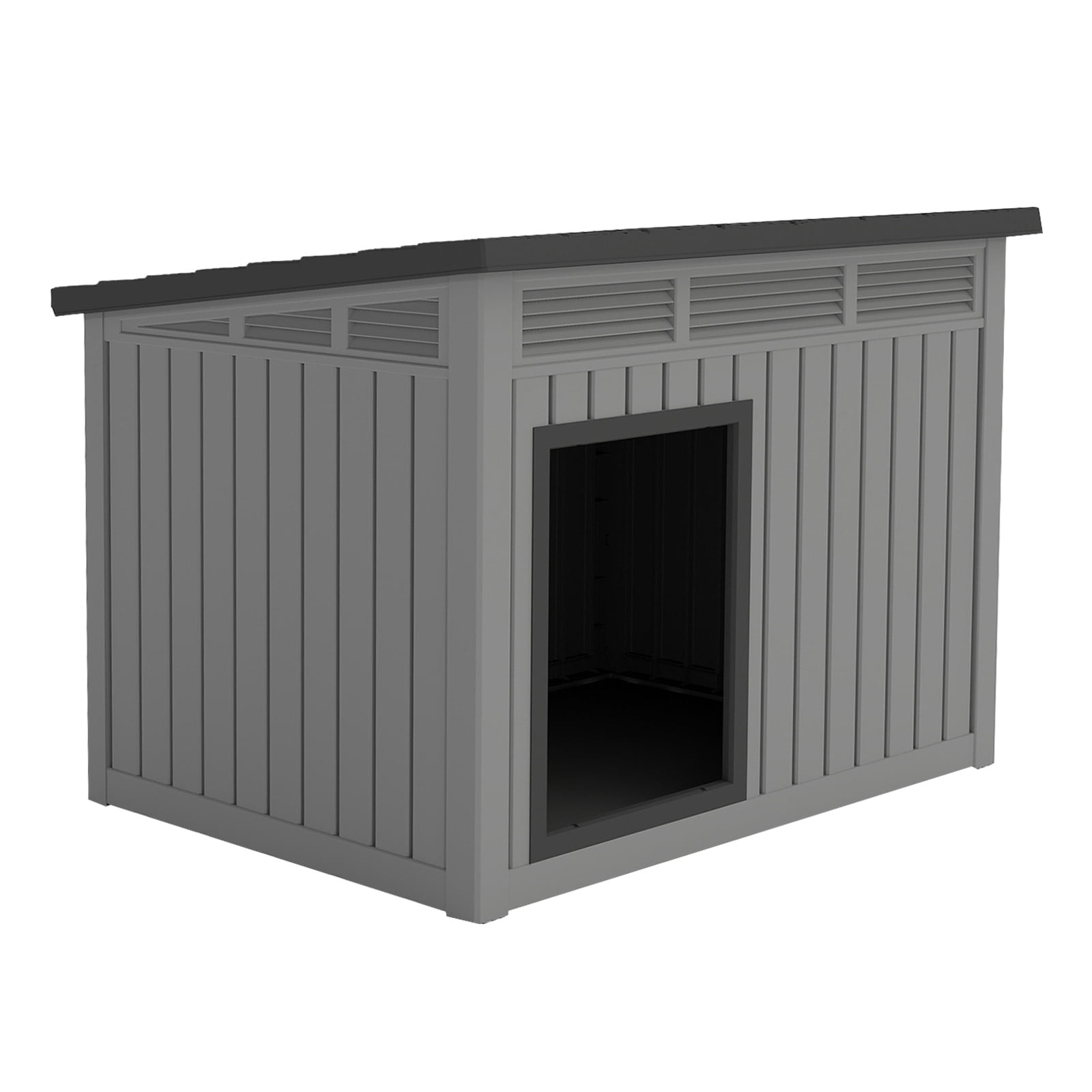 FOMIYES Weatherproof Dog House for Outdoor Indoor Pets - Large Plastic Pet House with Slanted Top Roof - Waterproof Shelter for Small Medium Dogs, 32.20x25.12x24.13in, Multi