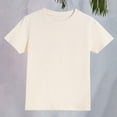thumbnail image 5 of UACY Little Girls Boys Short Sleeve T-Shirt Cotton Solid Tees for Toddlers Solid Basic Cotton Crewneck Tee Workout Top Boys ﻿ (Beige, 13-14 Years), 5 of 9