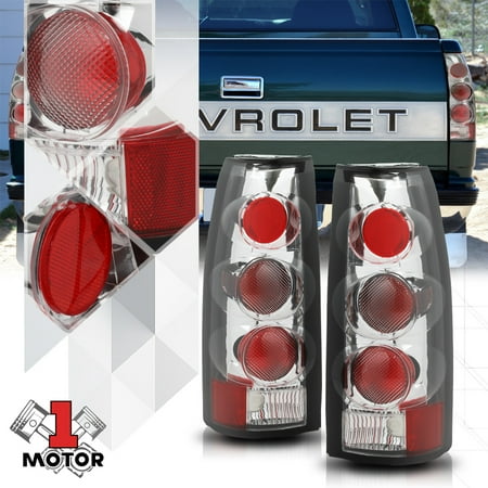 Chrome/Clear *EURO ALTEZZA* Tail Light for 88-00 Chevy C10 C/K Suburban Blazer 89 90 91 92 93 94 95 96 97 98 99 00