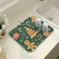 thumbnail image 4 of Yayeee Drying Mat for Kitchen Counter Dishes Microfiber Coffee Decorative Pad, Beige Christmas Gingerbread, 4 of 9